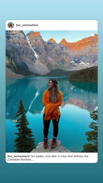 Preview of featured Moraine Lake Instagram story